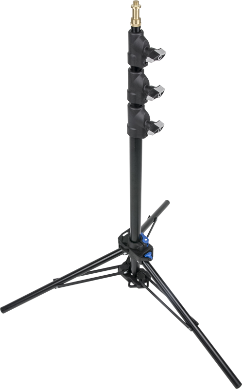 The KUPO 210cm stackable light stand will revolutionise the way you carry your light stands. The Kupo 070AC is compact and able to click together with intelligent mechanism interlocking allows you to attach to another click stand in one motion. The unique 4-way interlocking system allows you to fasten stands together easily