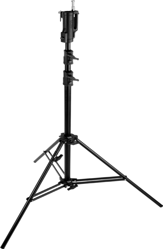 A light 4.65kg stand that has a load capacity of 12kg. The maximum height is 3.15m. It includes a triple function universal head with 1 1/8" (28mm) and 5/8" (16mm) stud. It includes a leveling leg for uneven terrain.