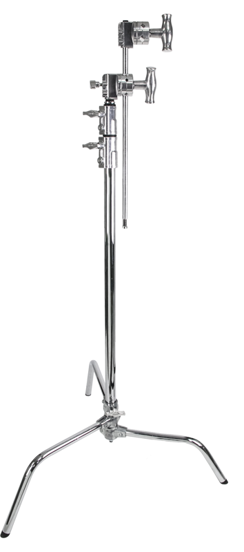 Chrome plated steel for silver. Powder coated steel for black