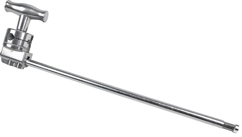 A Grip Arm (or Gobo Arm or Boom Arm) is for a C-Stand and can be used in conjunction with a 2 1/2" grip head. It features the arm with a hex baby pin which is suitable for mounting a lighting fixture or anything with a baby receiver.