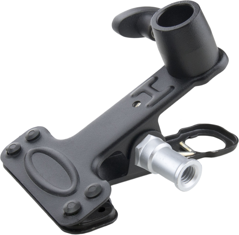 The Mini-Alli Clamp is an all-purpose steel spring clamp with a baby 5/8" (16mm) receiver to accept any baby 5/8" (16mm) stud. The compact clamp opens from 0.2" -1.4" (5-35mm). This is the perfect accessory to hold a fill card or flag. It has a black finish.