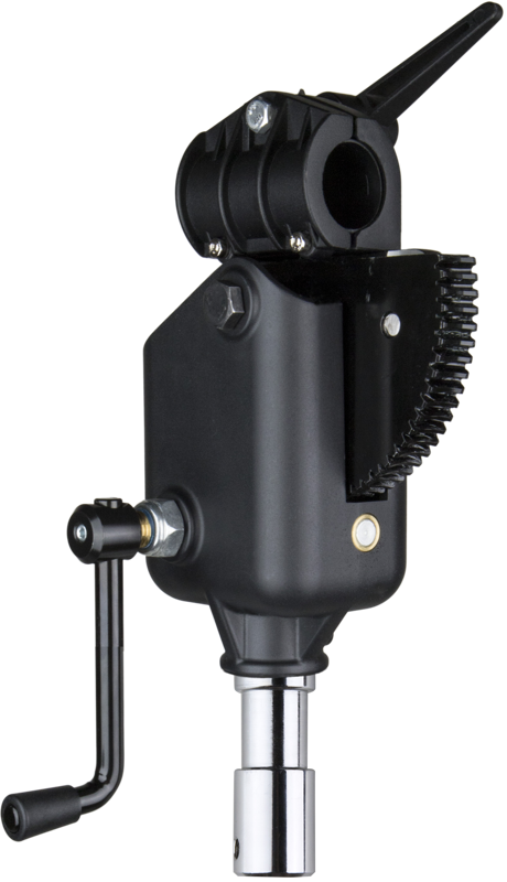 The Kupo Heavy Duty Tilt Head with Crank Handle is designed for the Broncolor 220-FB which allows you to replace the Para's standard friction-lock tilt head with this crank-action head.