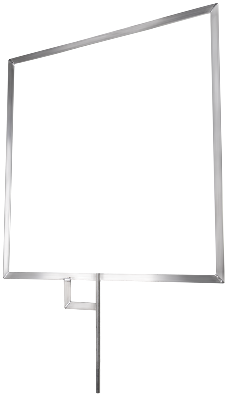 Flat frame constructed from light weight flat bar and welded with a 16mm mounting pin for connecting with griphead.