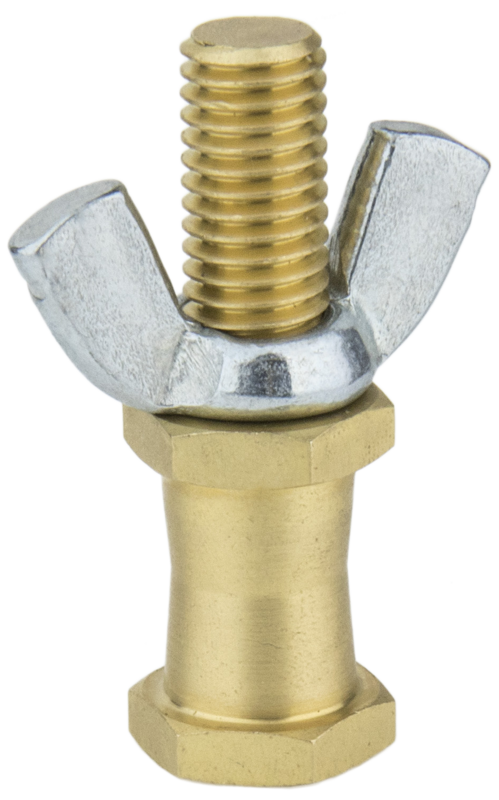 Solid brass made hexagonal stud comes with M10 threads and wing nut for stirrup’s fixture for a rapid connection to Convi Clamp.