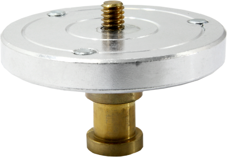 This round flat plate allows for mounting a tripod head or any other accessory with a female 1/4"-20 thread to a Convi Clamp or any piece of grip equipment that has a baby receiver.