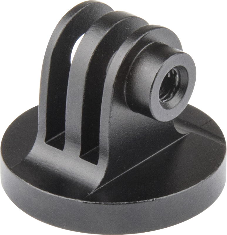 The Kupo Metal GoPro Tripod Mount with 1/4"-20F Thread is a metal mount for extra durability. It can be mounted on any 1/4"-20 screw. It can be mounted on tripods camera poles