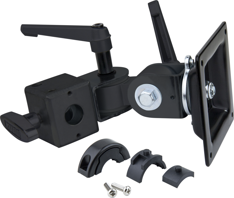 This robust adapter allows you to mount monitors up to 8 kg onto any baby pin. Features a baby receiver which can be mounted with a monitor on a stand top or any mounting accessories with a baby pin. The two angle adjustable levers are easy for slight pan/ tilt movement.