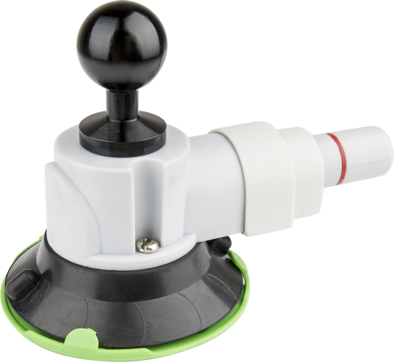 The Super Knuckle Suction Cup Adapter allows you to mount the system to hard