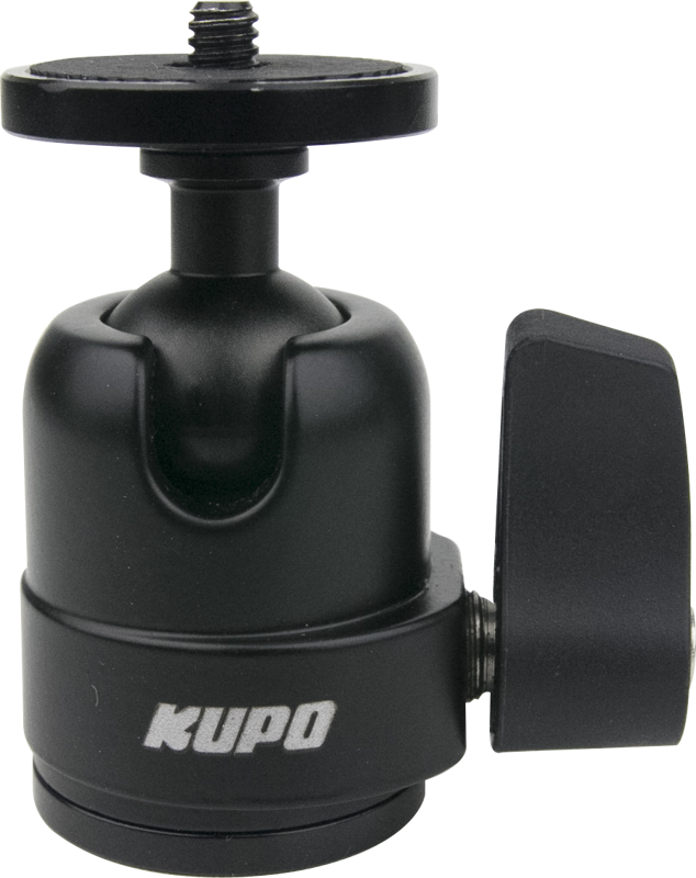The Midi Ball Head is constructed from a lightweight aluminum housing. The hard ball moves and locks smoothly into position with a single-action lever