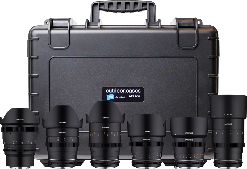 Samyang kit VDSLR MK2 is a kit designed for professional video and film that contains all the lenses you need all packed in a robust hardcase for safe transport and storage.This kit comes with six VDSLR MK II lenses and a hardcase.
