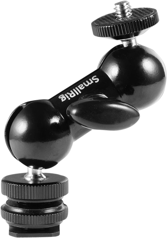 A Multi-Function Double Ball Head on both ends with shoe adapter and 1/4" screw