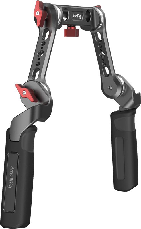 The shoulder rig handle kit comes with independent anti-slip handles utilizing SmallRig rosettes.
