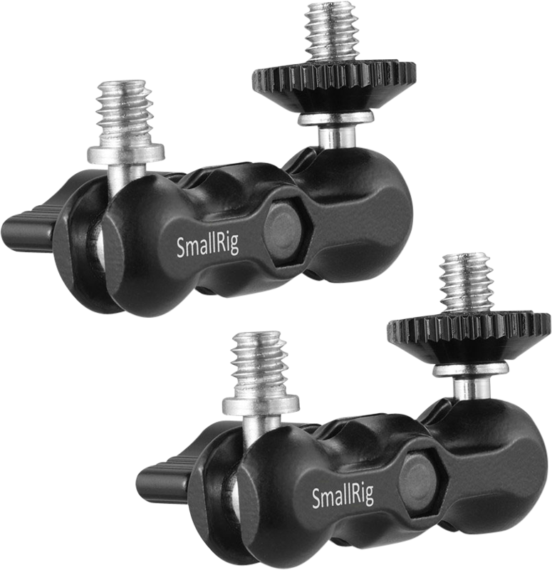 Includes 2 universal magic arms with small ballhead.Each magic arm is equipped with 1/4” screw at both ends