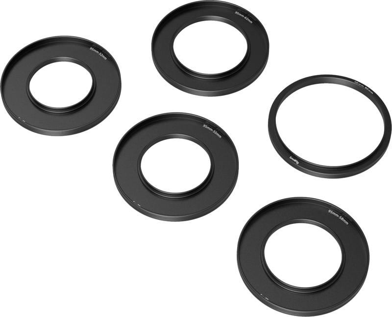 Optional adapter rings that works with the SmallRig Mini Matte Box 3196. They can quickly be attached to lenses with filter thread Φ52/Φ55/Φ58/Φ62/Φ86 mm