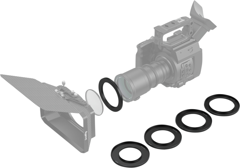 Includes five adapter rings and a storage drawstring bag.