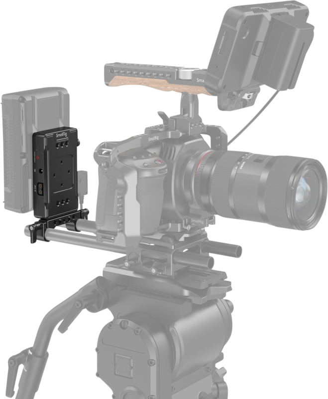 Designed to provide greater battery life to your camera rig via a V mount battery. Its standard quick-lock V mount supports most V mount batteries.