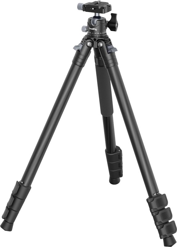 Specially designed for travel photography. Carbon fiber legs and non-center column design make it a relatively compact tripod while keeping shooting stability. Four-section legs with flip locks quickly extend the tripod to as high as 133cm and bear a load of up to 12kg