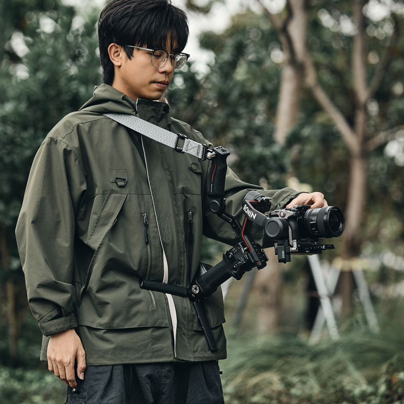 Works with a sling handgrip like SmallRig 3028 or 3028