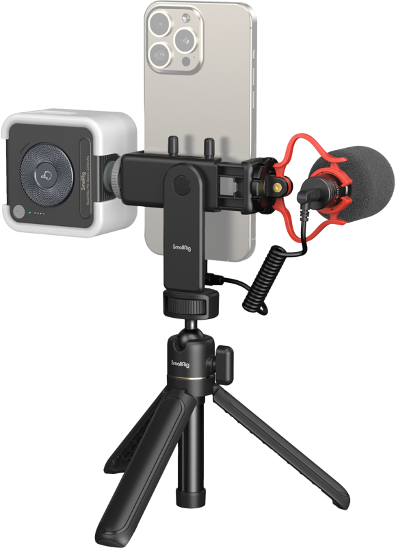 Composed of a tabletop telescoping tripod