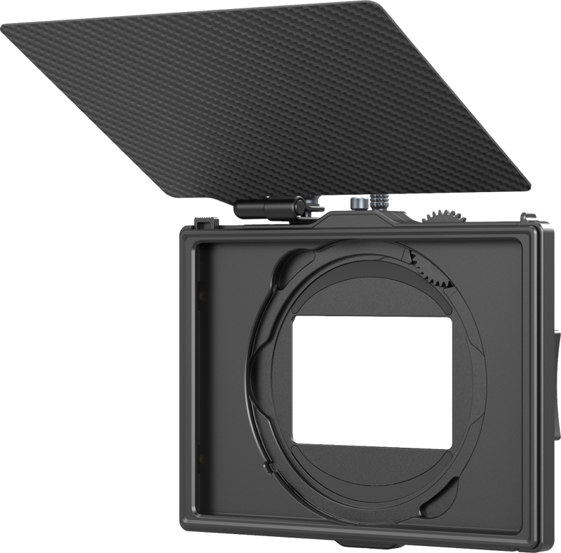 Designed for video and photo enthusiasts. The unique adjustable clamp design of the matte box features a three-point locking system