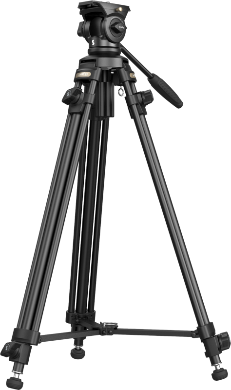 A lightweight video tripod kit to facilitate video shooting. The tripod legs are made of aluminum alloy. The weight of the kit is only 2.8kg