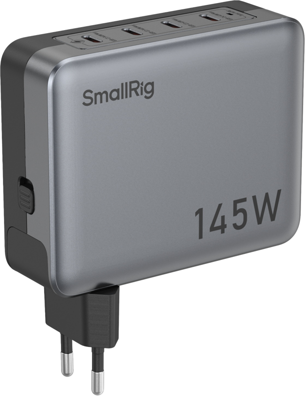 A highly efficient and versatile charging device with a total output power of 145W. Featuring four USB-C ports