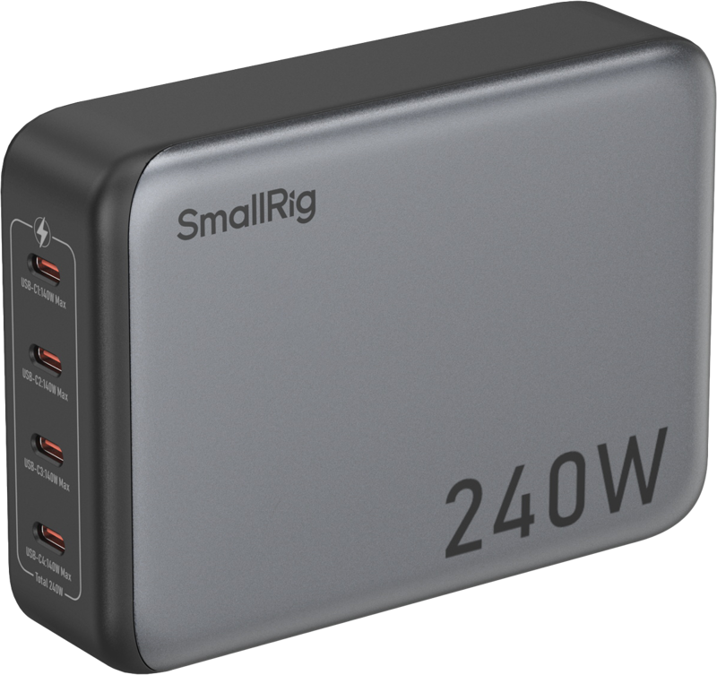 A highly efficient and versatile charging device with a total output power of 240W. Featuring four USB-C ports
