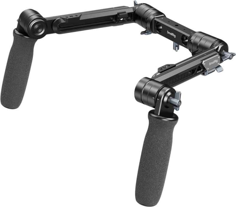Designed for comfort and efficiency in shoulder-mounted shooting. It easily attaches to 15mm dual rods with 60mm center spacing and features an ergonomic design for a comfortable grip.