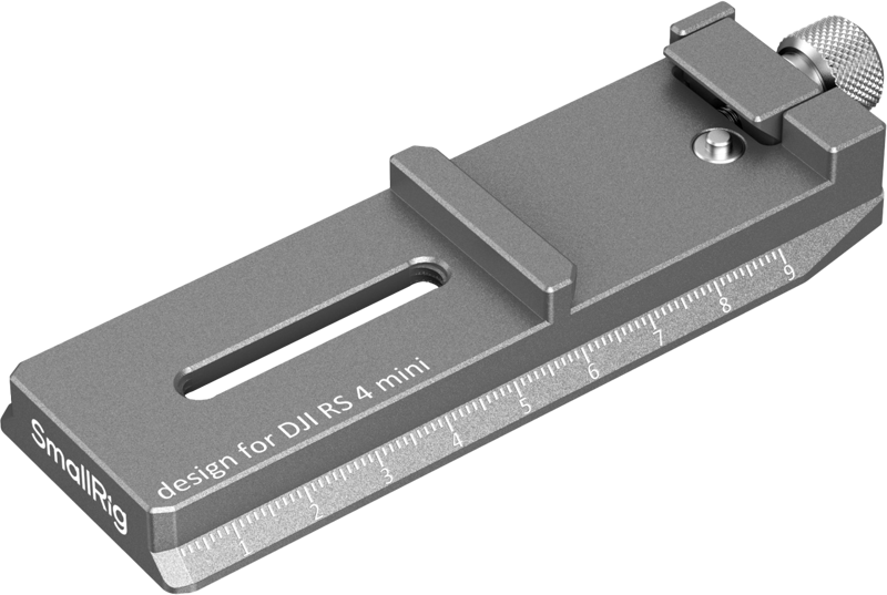 Dedicated plate designed to optimize shooting efficiency by enabling a quick switch between tripod and stabilizer setups. This quick-release plate for Arca-Swiss can be attached by tightening a thumbscrew