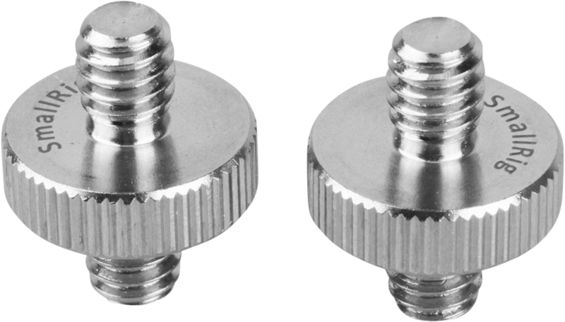 Comes with standard 1/4"-20 thread on both ends.