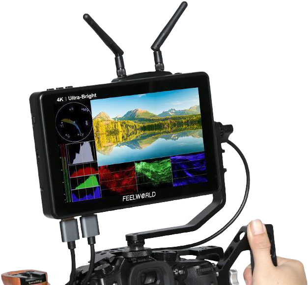 The LUT7 PRO equips filmmakers with the benefits of a large on-camera display without making the camera set up feel cumbersome. FEELWORLD LUT7 PRO is packed with high end monitoring features in a small