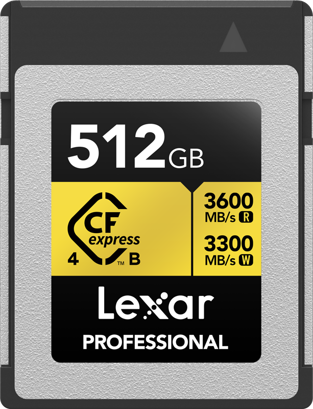 Experience the CFexpress 4.0 advantage and capture 8K raw cinema-quality video with the 512GB Professional GOLD CFexpress 4.0 Type B Memory Card from Lexar