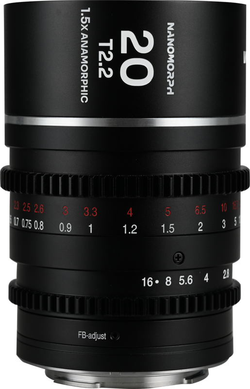 The Laowa Nanomorph 20mm T2.2 1.5X is a compact anamorphic lens designed forf ilmmakers who want to achieve a true cinematic look without the bulk of traditional anamorphic glass. With a 1.5x squeeze ratio