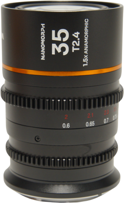 The Laowa Nanomorph 35mm T2.4 1.5X S35 (Amber) is a compact and lightweight anamorphic cine lens designed for Super35 cinema cameras. Offering a 1.5x anamorphic squeeze