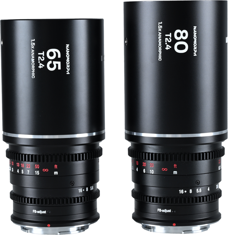 The Laowa Nanomorph S35 Prime 2-Lens Bundle combines two of the most versatile anamorphic lenses for filmmakers seeking cinematic quality and creative flexibility. Featuring the 65mm and 80mm T2.4 lenses