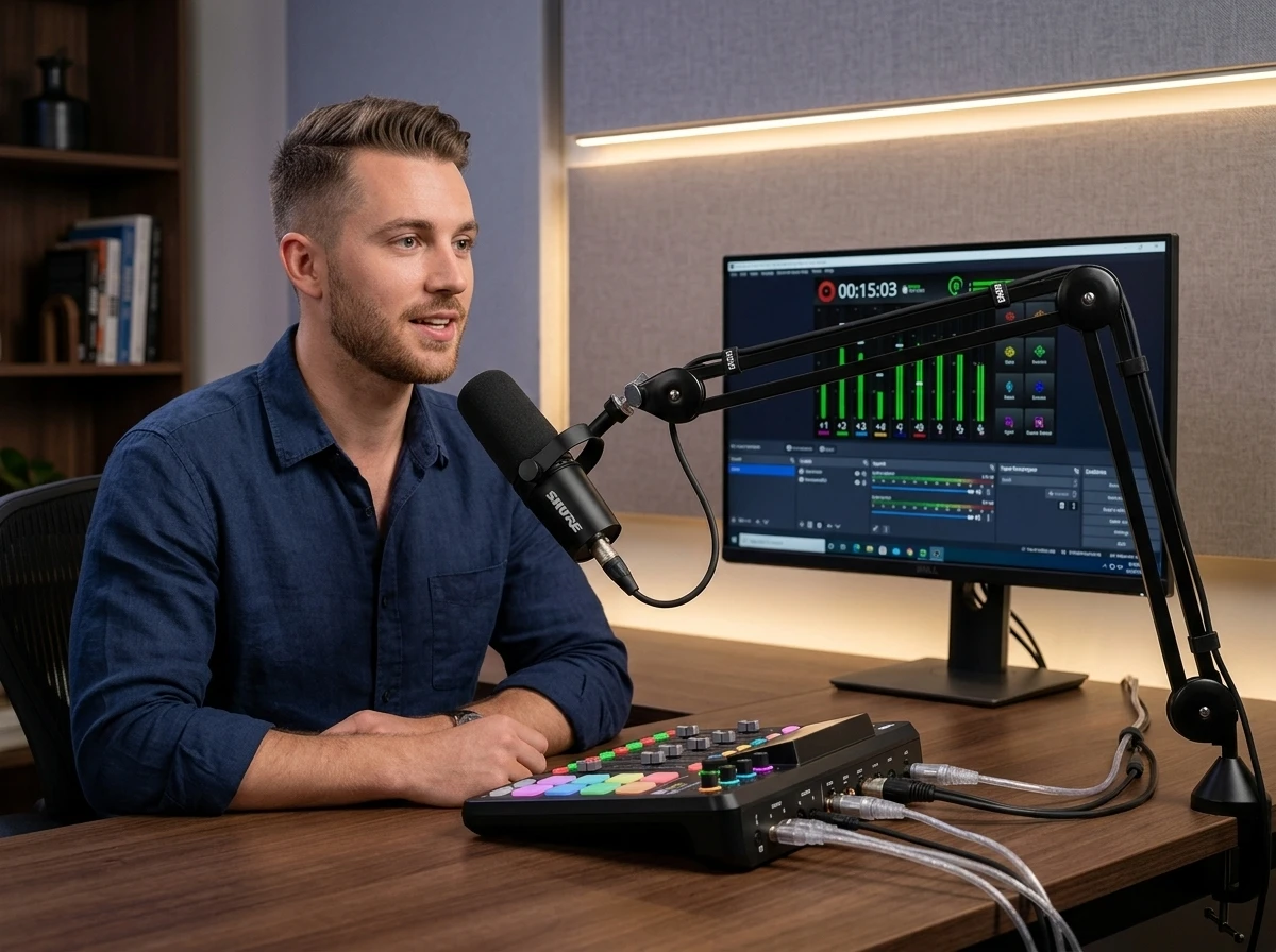 Studio mixer livestream setup