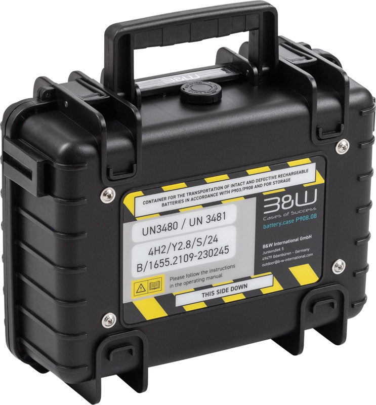 BW Outdoor Battery.case P908.08. Transport & Storage of defective lithium batteries, black