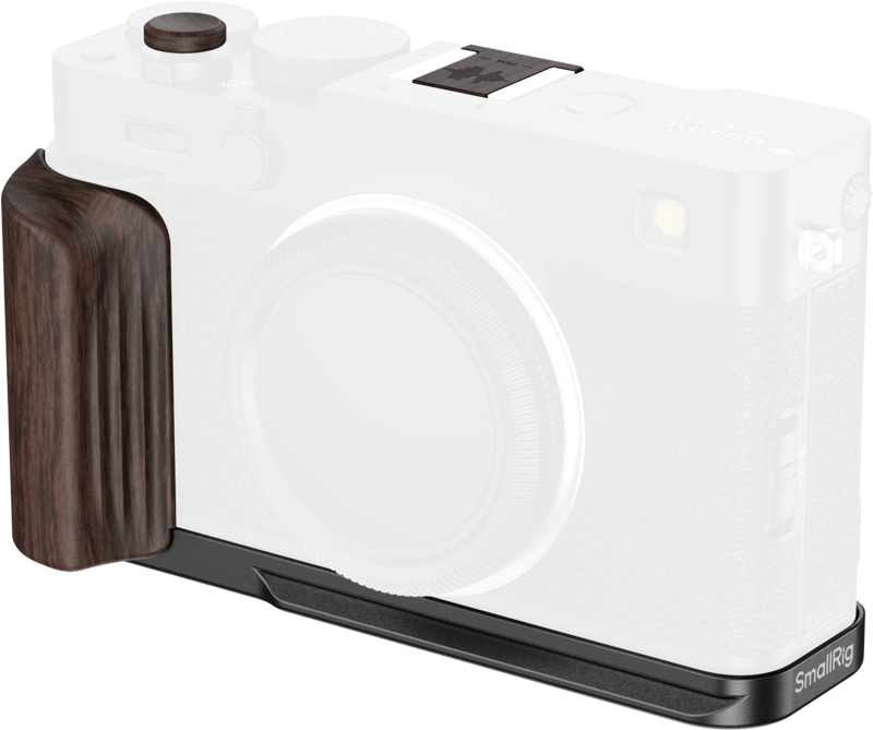 SMALLRIG 6237 L-Shaped Mount Plate with Wooden Handle for FUJIFILM X-E5 (Ebony, Black)