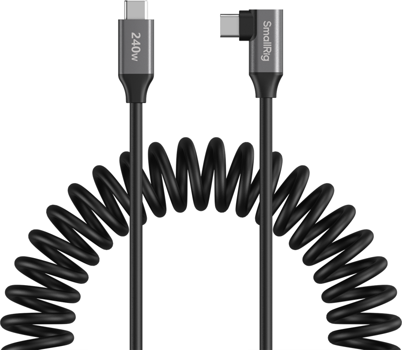 SMALLRIG 5730 USB-C Data Cable Coiled (Straight to Angled)
