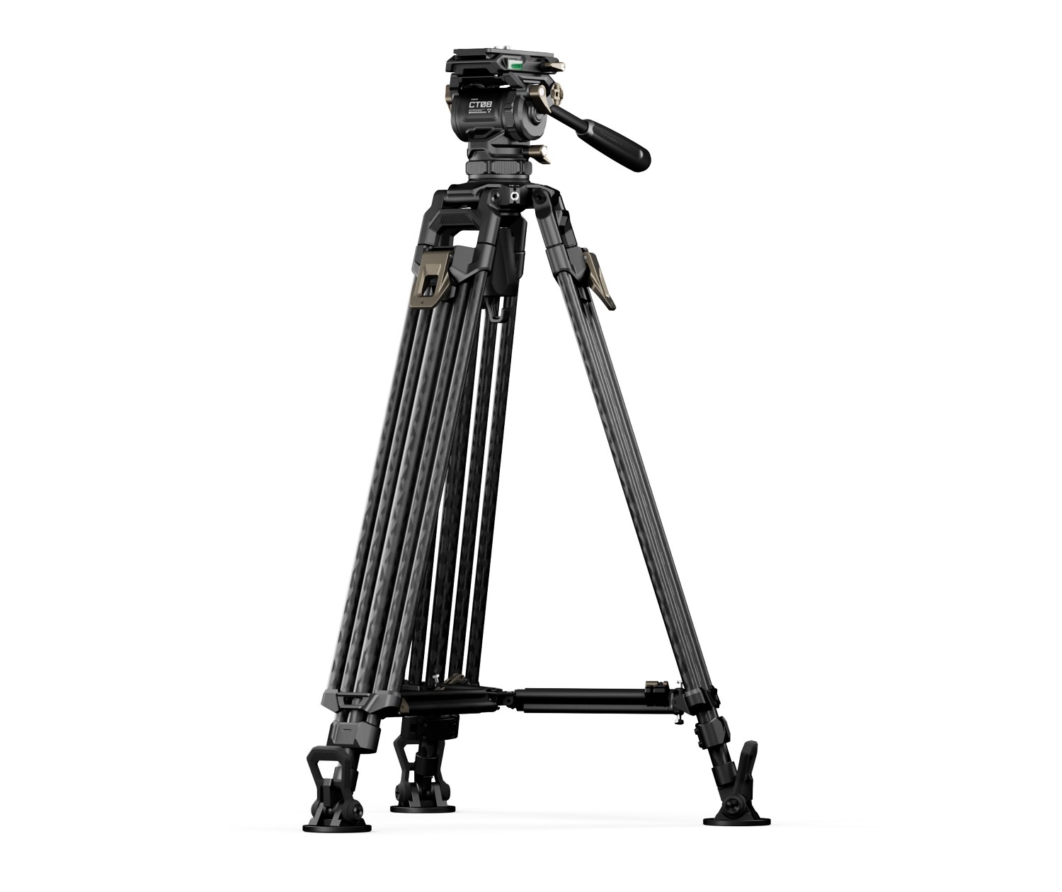 TILTA 75mm Cine Fluid Head with 2-Stage One Touch Carbon Fiber Tripod Legs (8KG) - Space Gray
