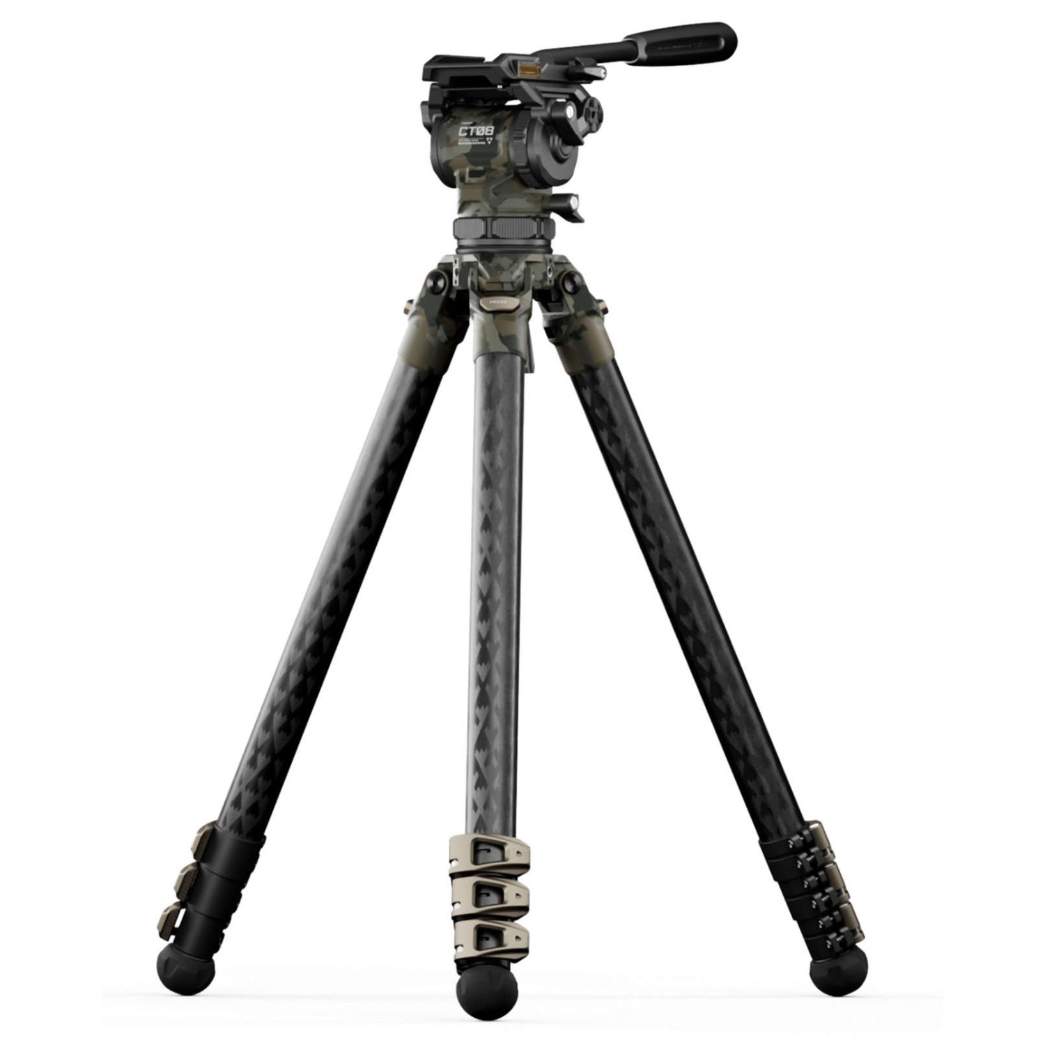TILTA 75mm Cine Fluid Head with 3-Stage Carbon Fiber Tripod Legs (8KG) - Forest Camo