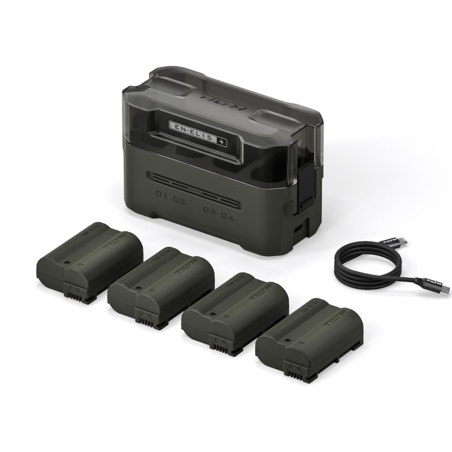 TILTA EN-EL15C Charging Station Battery Kit (4 Batteries) - Green