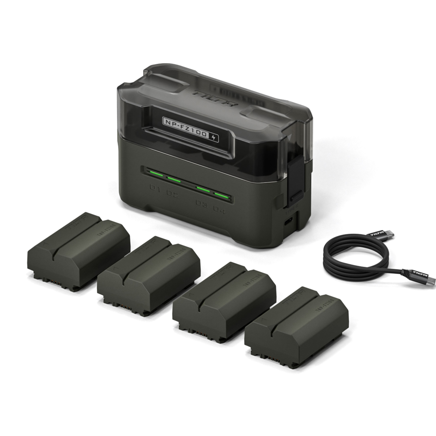 TILTA NP-FZ100 Charging Station Battery Kit (4 Batteries) - Green