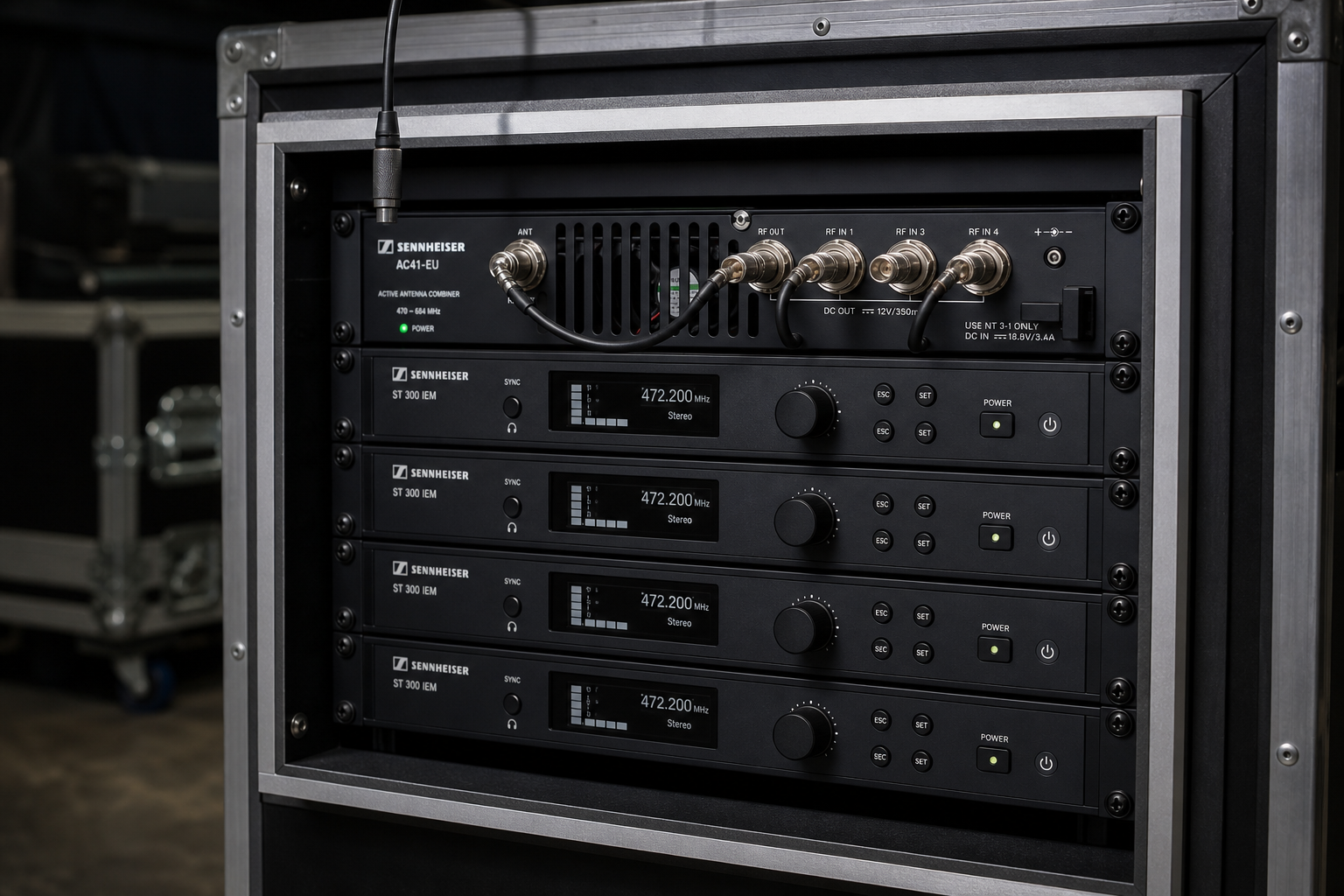 Professional IEM rack setup