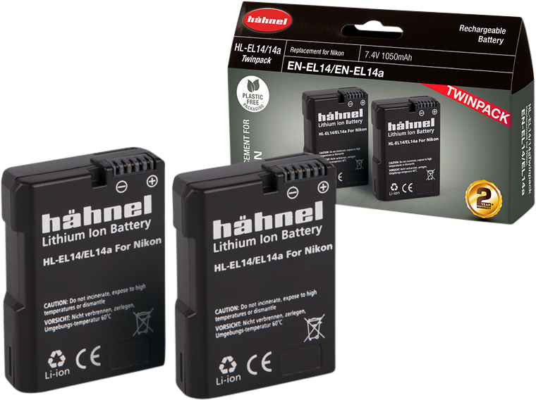 HÄHNEL Battery Nikon HL-EL14/14A / EN-EL14/14A Twin Pack