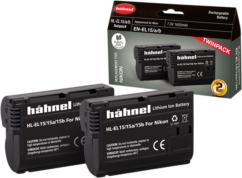 HÄHNEL Battery Nikon HL-EL15/15A/15B / EN-EL15A/B Twin Pack