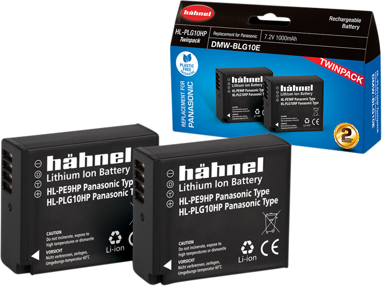 HÄHNEL Battery Panasonic HL-PLG10HP / DMW-BLG10E Twin Pack