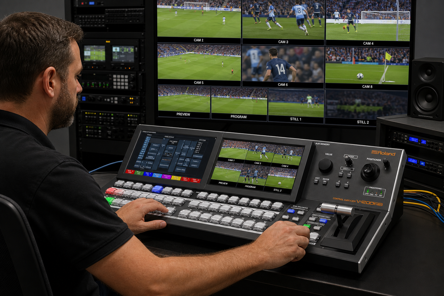 Broadcast switcher control room