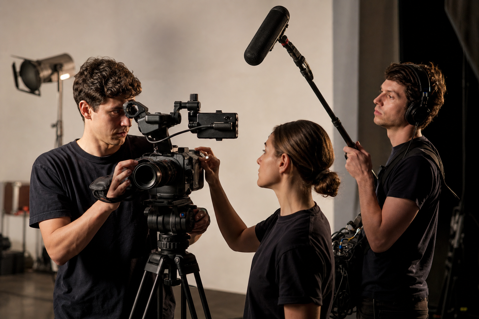 Cinema camera on set