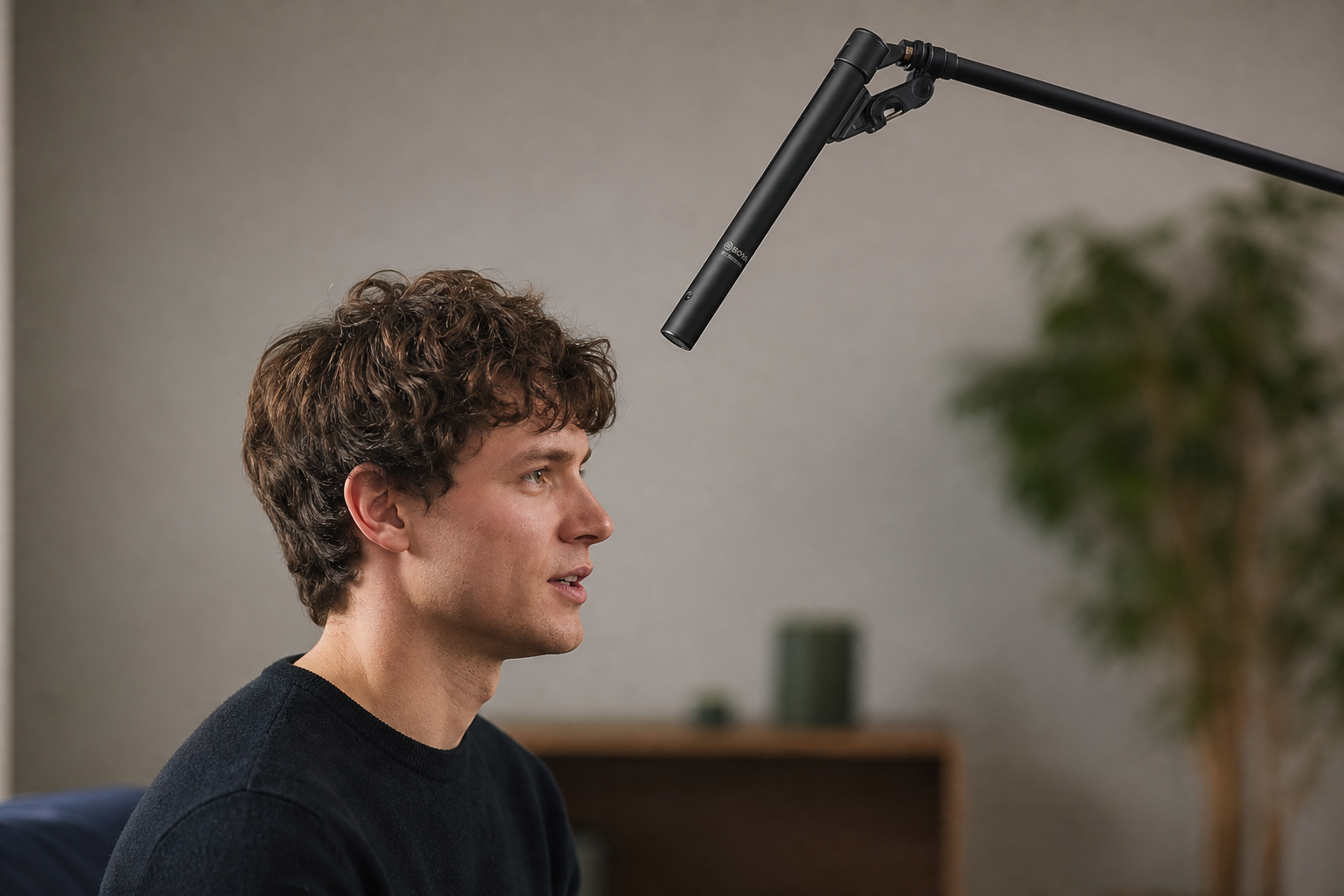 Overhead boom mic placement